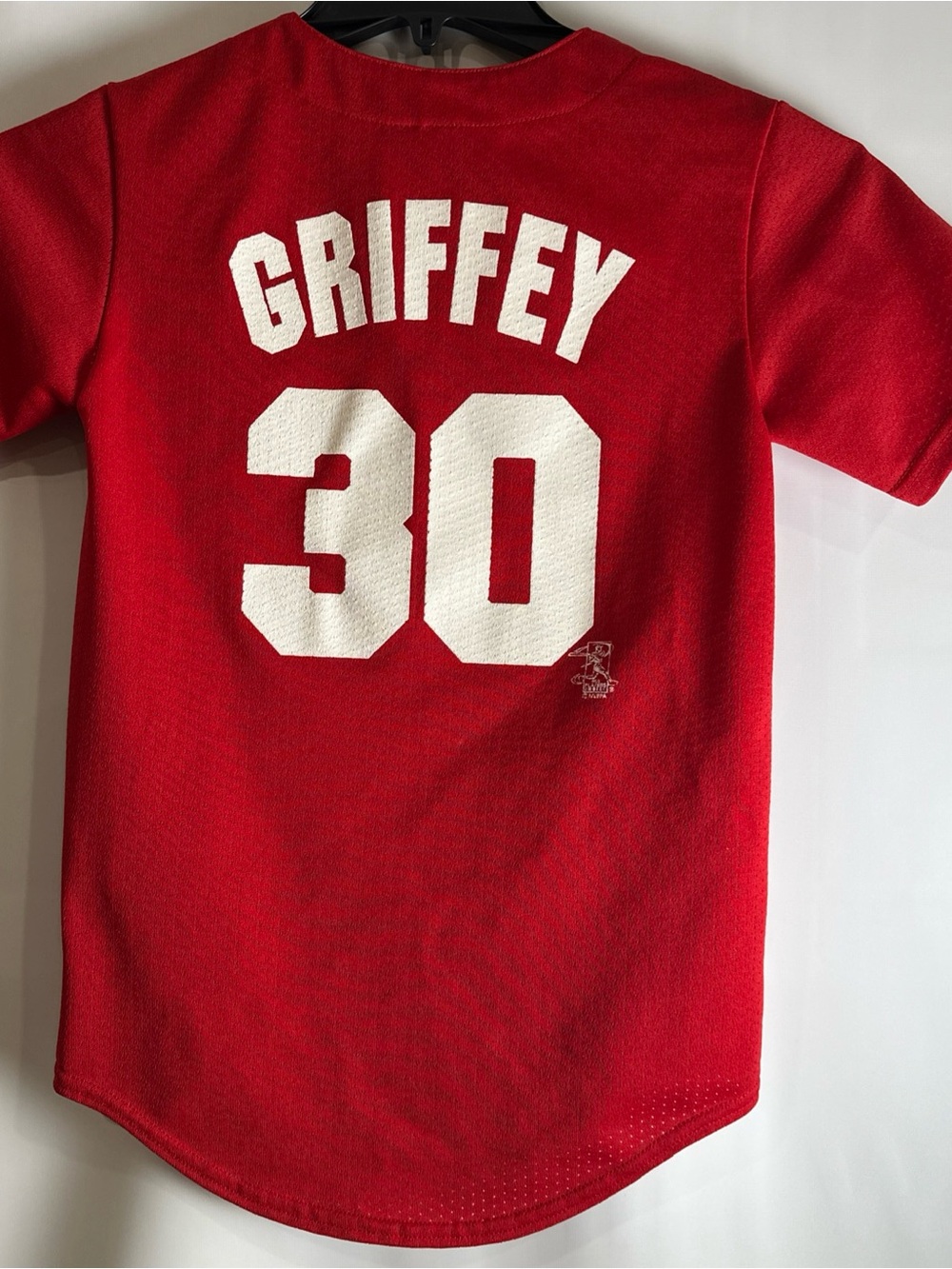 Kids Red 'Ken Griffey 30' Short Sleeve Baseball Tee Large